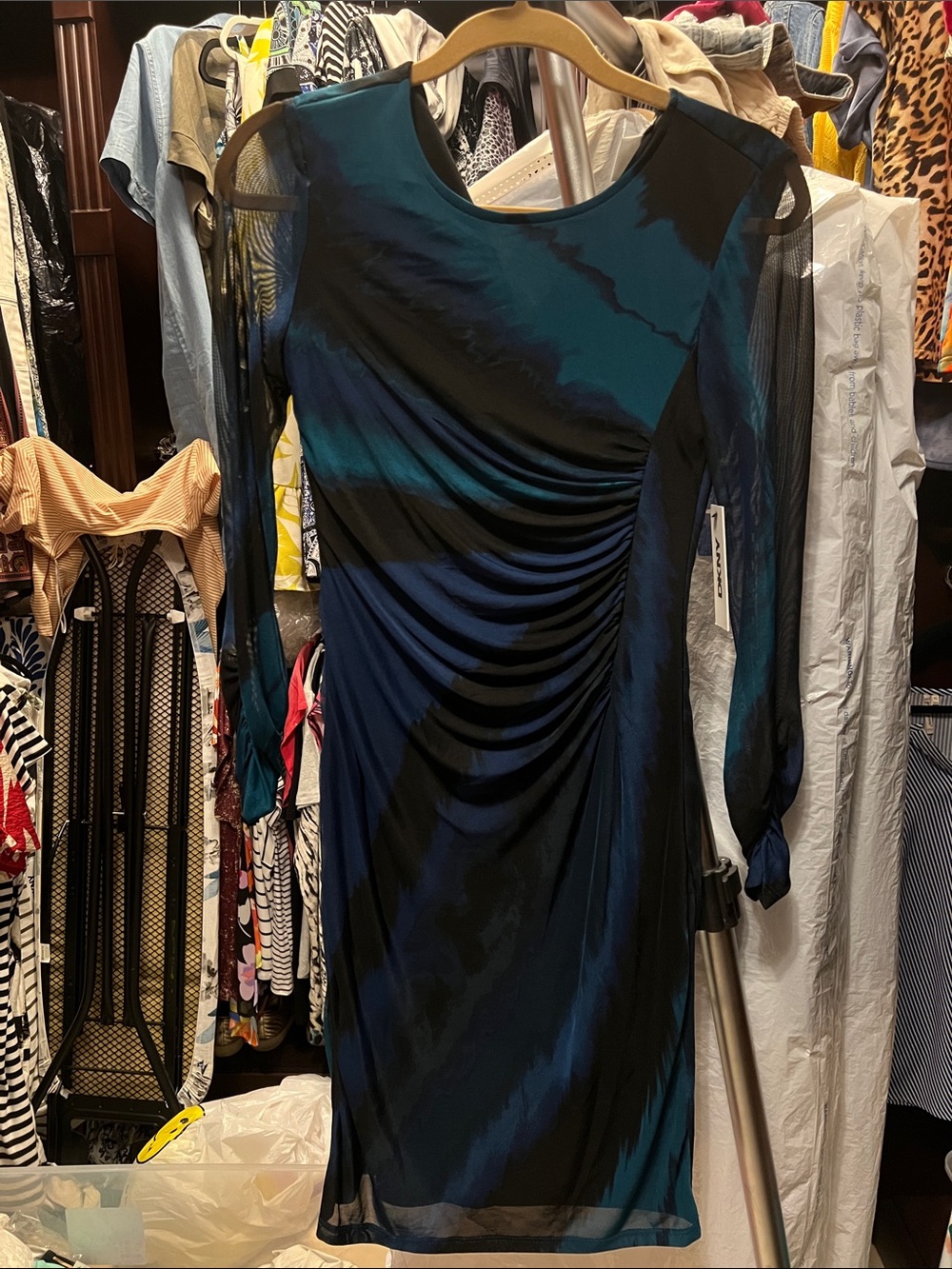 DKNY Blue and Black Mini Dress